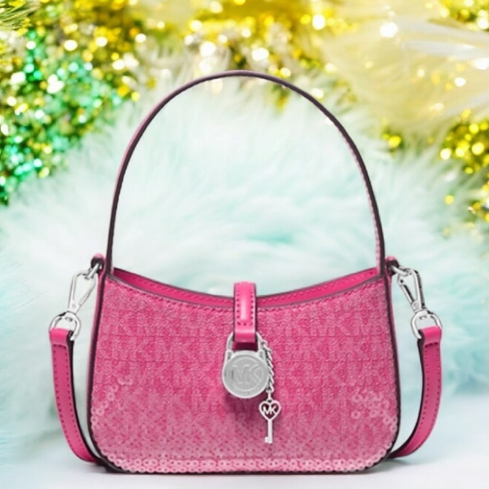 Michael Kors Lyra Pink Mini Crossbody Bag